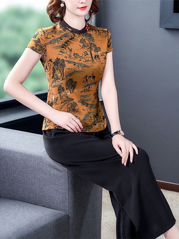 Mix cùng quần lửng ống rộng